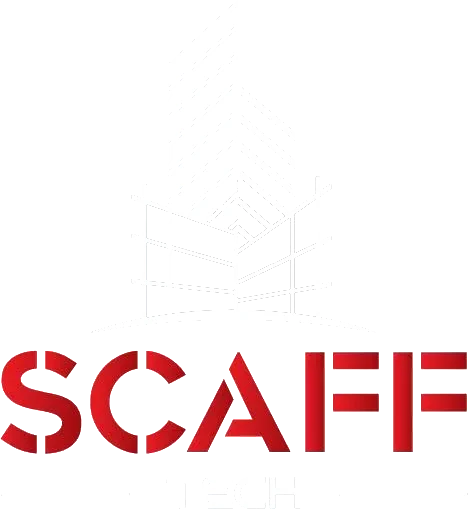 Logotyp Scaff-Tech biały